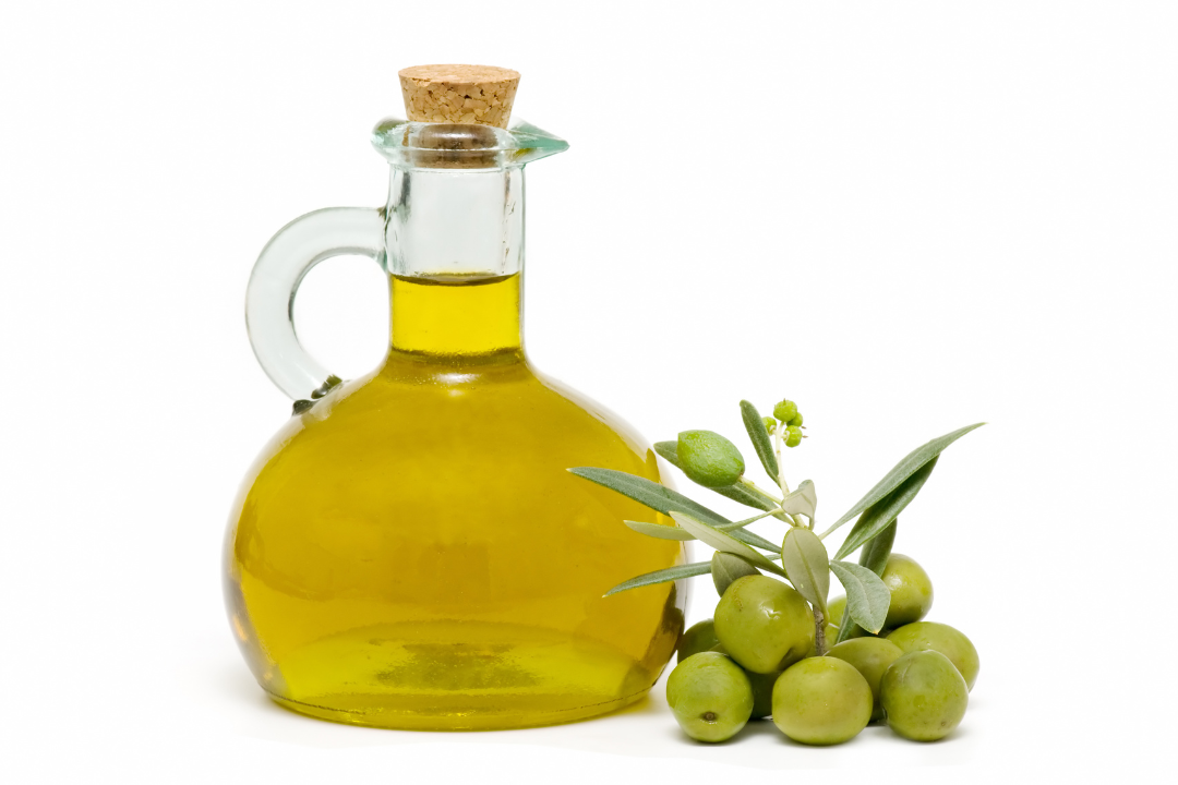 olive oil in a glass jar